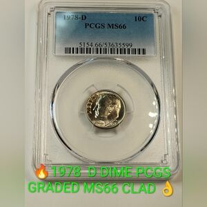 ✅1978-D Dime PCGS Graded MS66👌
